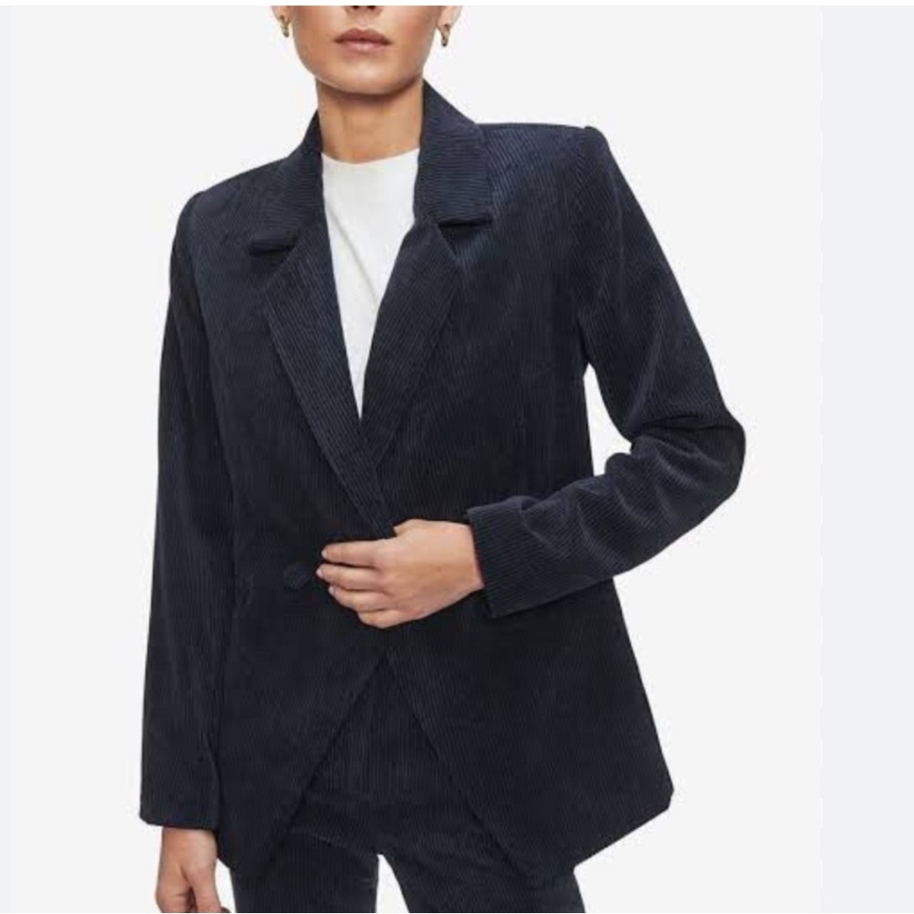 Anine Bing Grace Corduroy Navy Blue Relaxed blazer XS